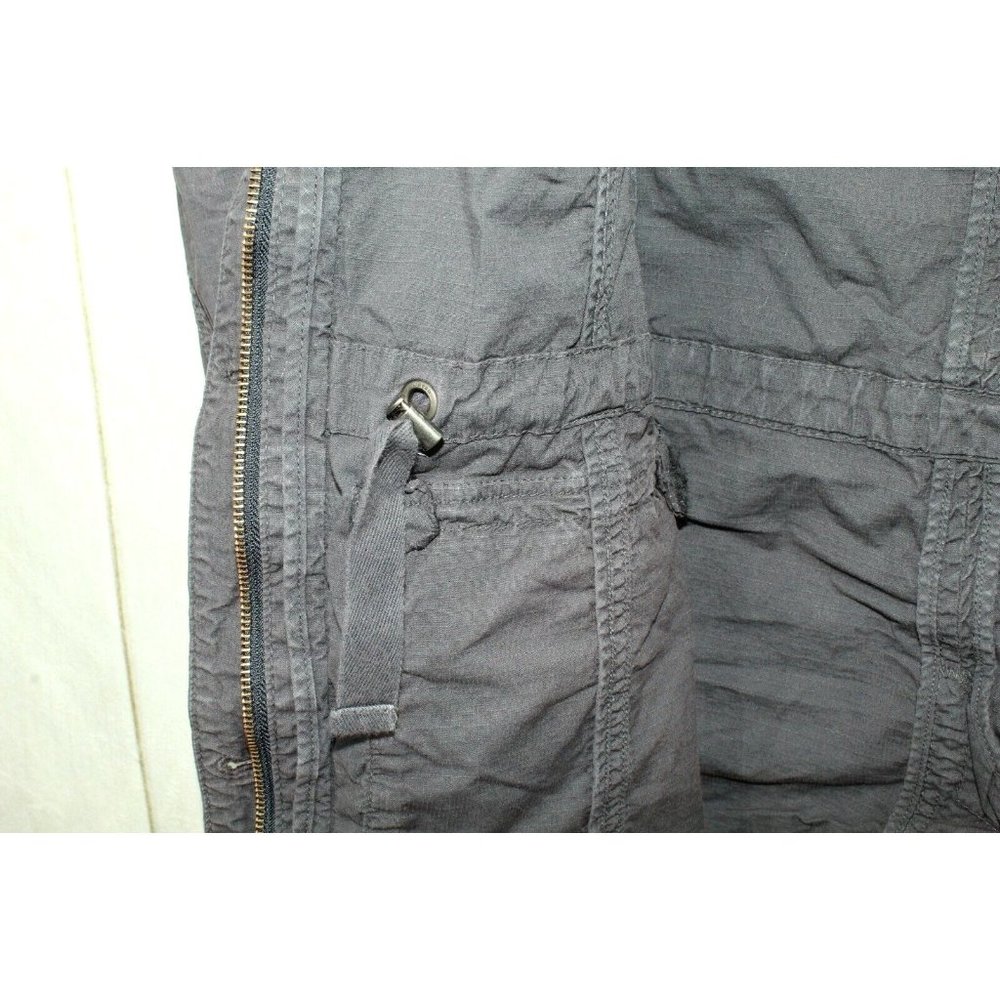 LL Bean Gray Cotton Drawstring Waist Ripstop Field Utility Jacket Size S - Picture 9 of 12